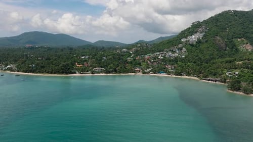 Coastal Fishing Village with Turquoise Waters and Vegetation Ko Samui Thailand