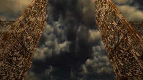 Old rusty gate to hell