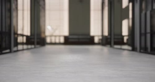 Modern Office Hallway Dynamic Reveal Animation