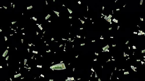 Falling Hundred Dollar Bills Seamless Loop Animation