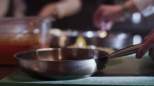 Chopped Vegetables Prepared in Commercial Kitchen Pan