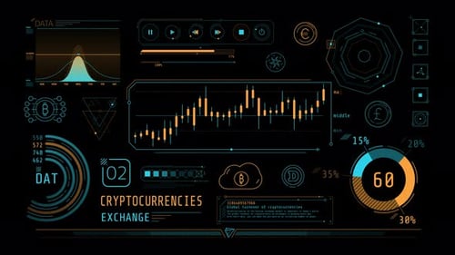 Animation of Infographics About Cryptocurrencies Exchange on Alpha Channel