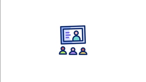 Flat Design Animation of an Online Presentation or Meeting