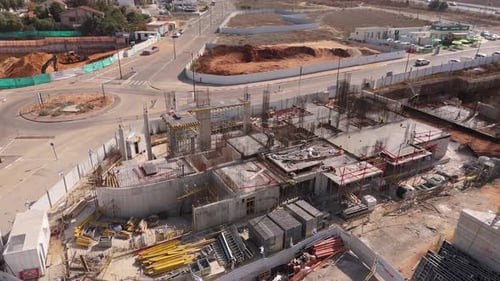 Vista aérea del sitio de construcción en Rehovot