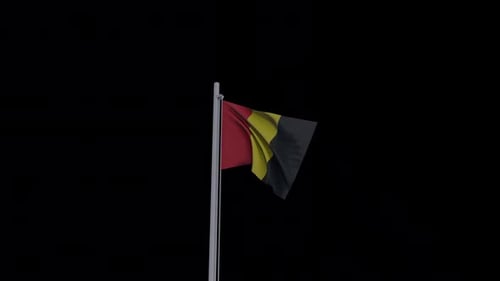 Realistic Waving Belgium Flag Animation