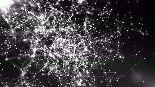 Dynamic Abstract Network of Connecting White Dots