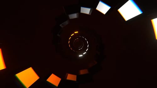 Orange And White Neon Spiral Screens Background Vj Loop In 4K