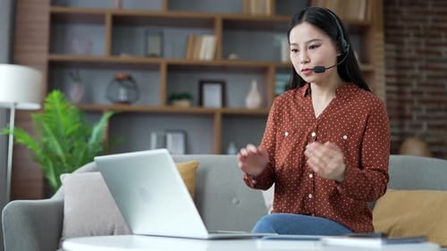 Woman Working Remotely Talking on a Video Call