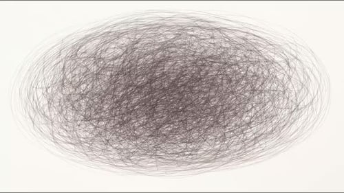 Dense scribble oval texture full screen background seamless loop hand drawn digital animation for ba