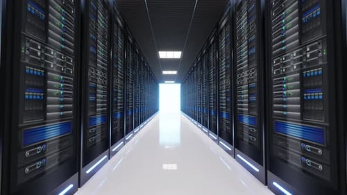 Server Room Of A Data Center Or Isp