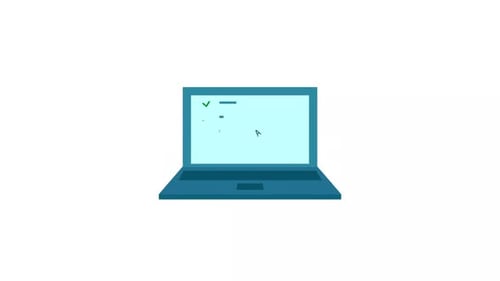 Flat Design Laptop with Education Success Checklist