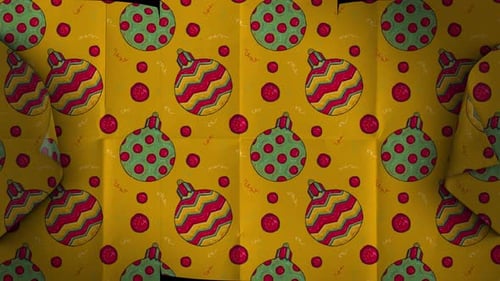 Animated Christmas Wrapping Paper Unfolding Background
