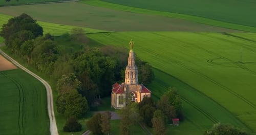 Establishing Shot Chapelle Saint Joseph Des Anges Great Religious Place in a Peaceful Setting