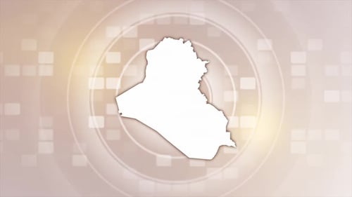Animated Iraq Map Outline and Fill Reveal