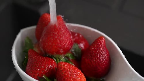 Frische reife Erdbeeren waschen 10