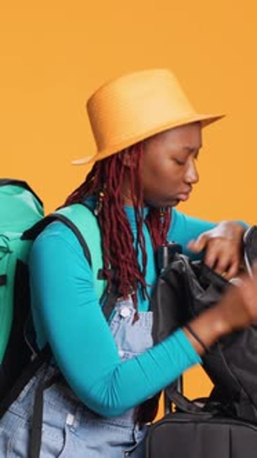 Young Adult Packing Bag for an Adventure