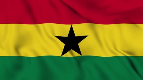 Ghana National Flag Waving Seamless Loop