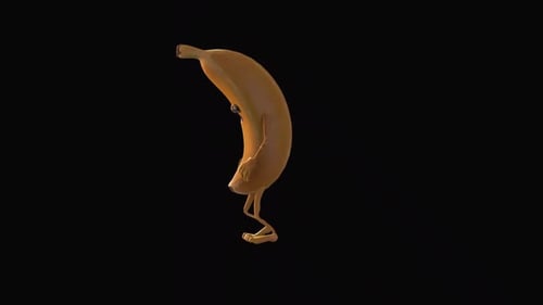 humanoid Banana Cartoon walk