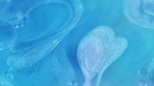 Abstract Blue Liquid Swirls in Motion