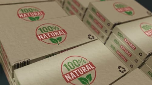 100% Natural Stamp on Recycled Cardboard Boxes