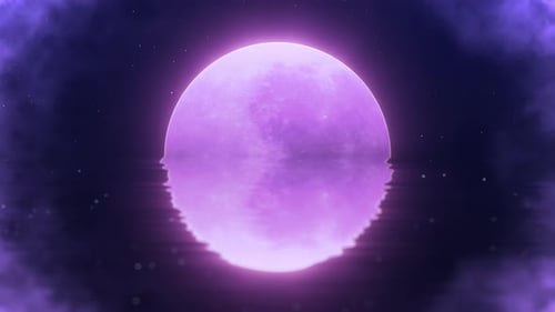 Abstract futuristic fantasy digital landscape background. Reflection of rotating planet with stars.