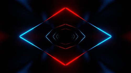 Red And Blue Neon Light Tunnel Background Vj Loop In HD