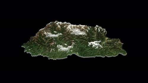 Bhutan 3D Country Map Animation Transparent Alpha