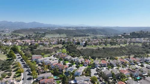 Aerial View Houses in Scripps and Poway in San Diego South California USA