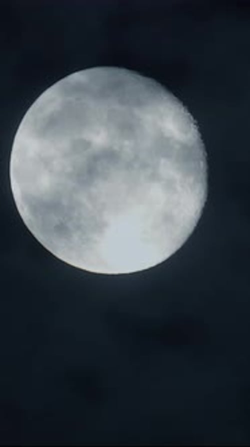 Full Moon Glowing in the Dark Night Sky