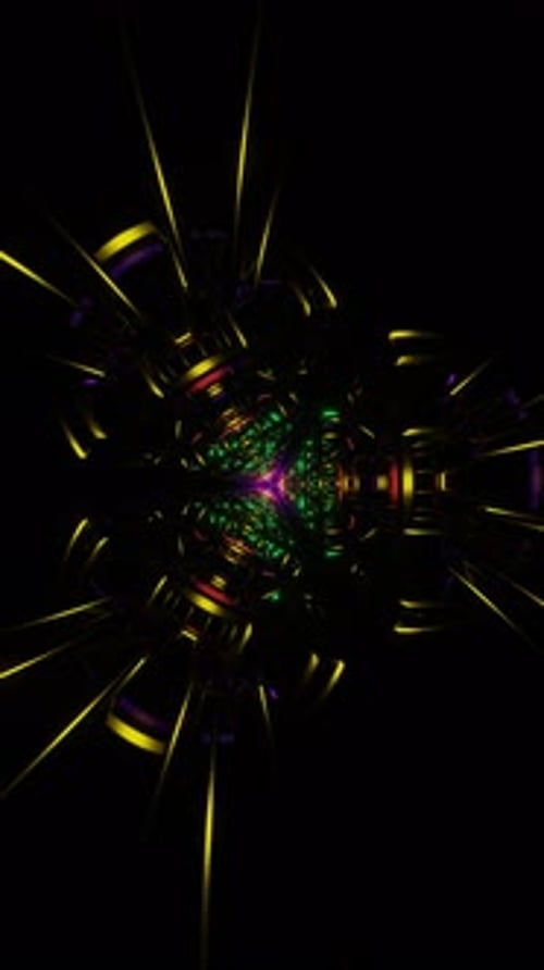 Seamless Neon Geometric Tunnel Loop Background