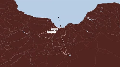 Animated Map of Cameroon with Traced Route