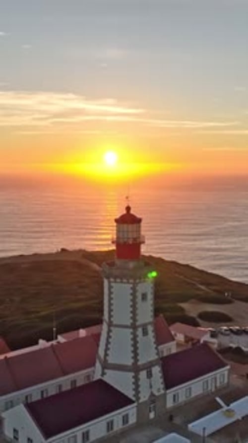 Lighthouse on Cabo Espichel Cape Espichel on Atlantic Ocean