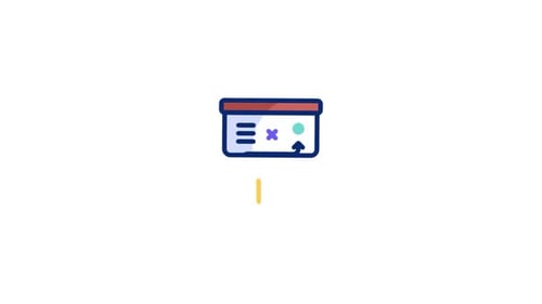 Animated Flat Design Business Strategy Whiteboard Icon