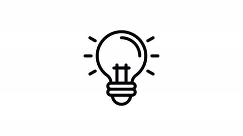 Animated Lightbulb Idea Icon for Technology and Innovation