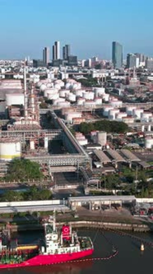 Industry landscape in Bangkok showcasing aerial view of facilities