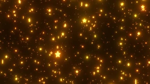 Golden Glowing Stars Falling Abstract Particles Background Animation