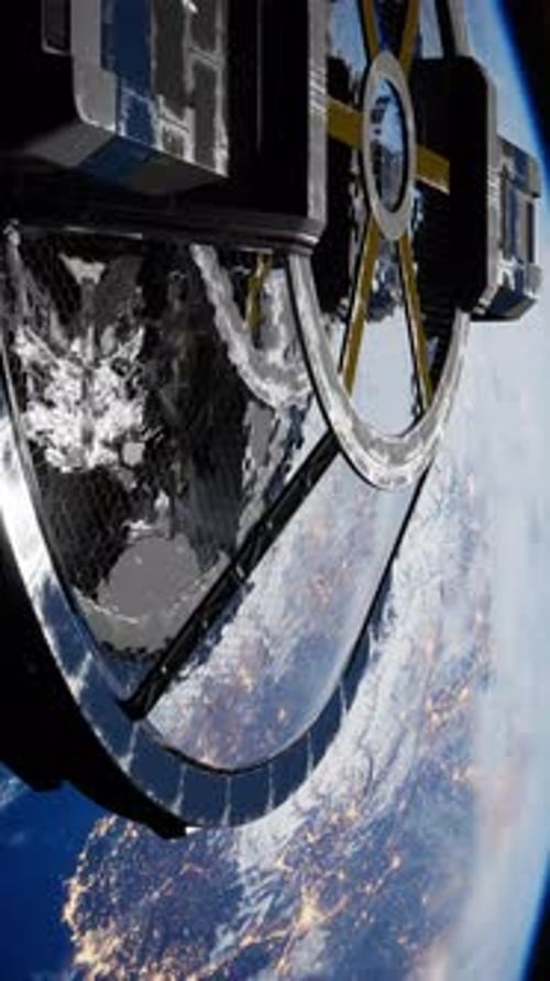 Animation of Experimental Starship Leaving Earth Orbit Vertical
