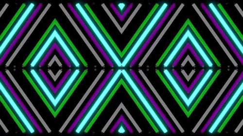 Vibrant neon lines pulse rhythmically creating a dynamic abstract background