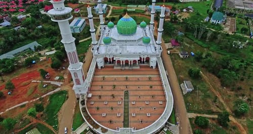 MAMIC Rokan Hulu, 11 November 2016, Aerial view top shot of the grand mosque