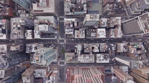 Urban Landscape of Manhattan New York City Seen From Above Showcasing Dense Buildings and
