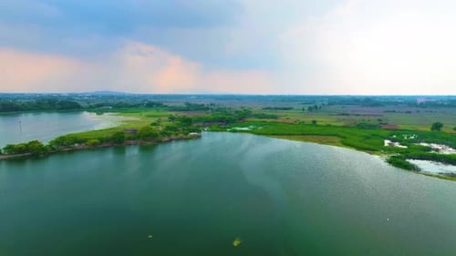 Pond - Approaching Shot By a Drone