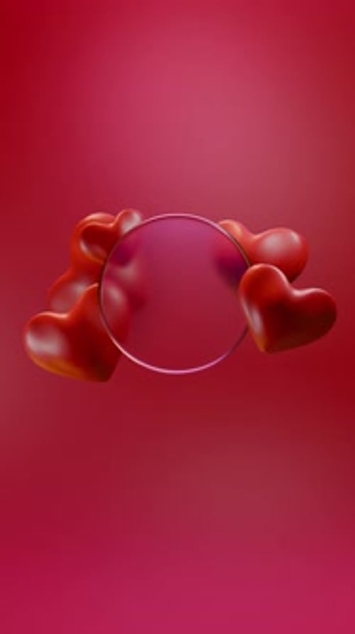 Abstract Liquid Hearts Loop with Circle Reveal