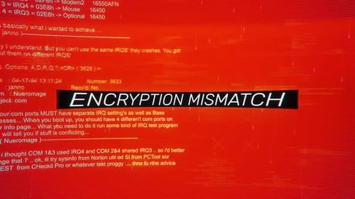 Encryption Mismatch On Warning Hack Background Screen