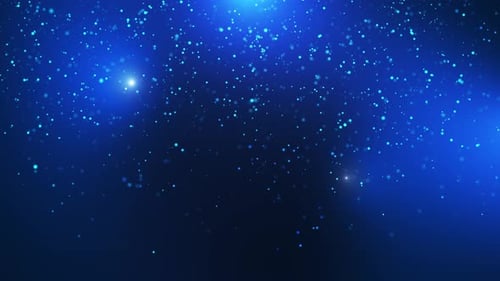Abstract animation concept of blue particles for celebrating birthdays and holidays. 4k loop bokeh