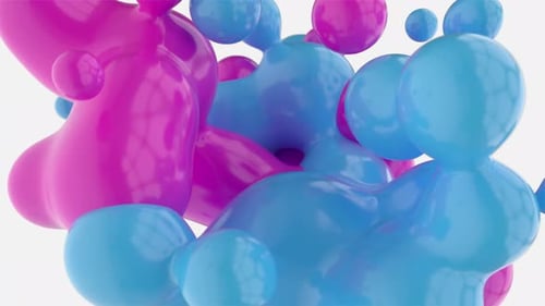 Glossy Fluid Metaball Shapes Seamless Loop Background