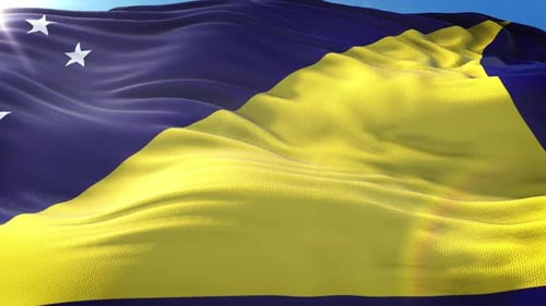 Tokelau Flag Waving in Realistic Looping Animation