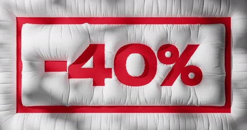 Soft Cushion Style Red Discount Percentage Title Reveal