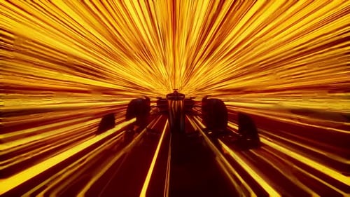 Futuristic Racing Car Speed Tunnel Animation