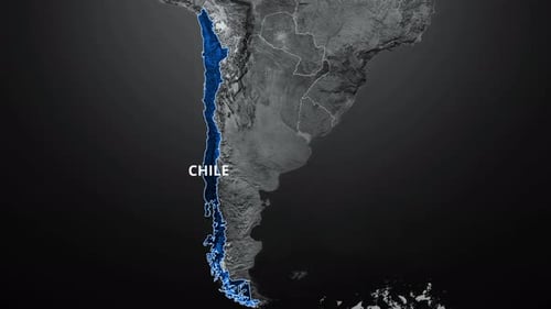 Modern Chile Country Map Highlight and Name Reveal