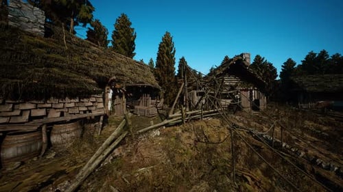 Charming Rural Construction Close to Flourishing Grassy Open Space